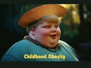 Child with obesity outdoors – raising awareness about childhood obesity and health risks