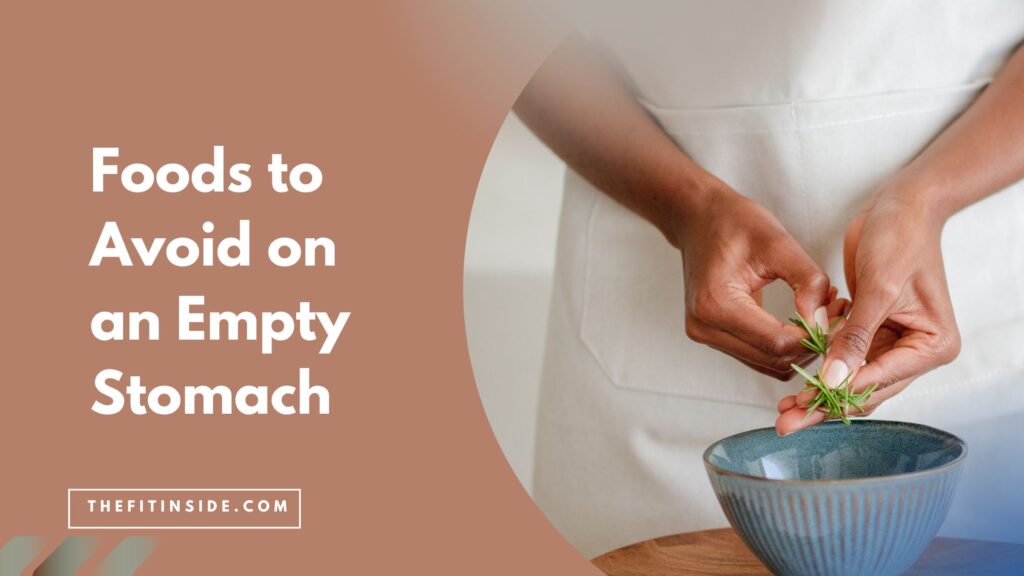 Image of a girl's hands, chopping off salads in a bowl, with the text on the image: foos to avoid on an empty stomach | gut healing diet