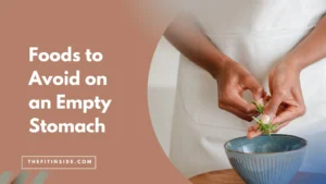 Image of a girl's hands, chopping off salads in a bowl, with the text on the image: foos to avoid on an empty stomach | gut healing diet