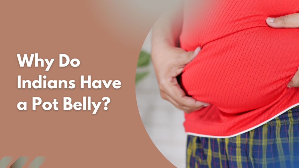 Person holding a protruding belly while wearing a red shirt and plaid shorts.