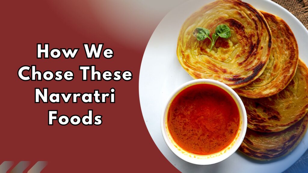 Navratri vrat food selection with paratha and chutney