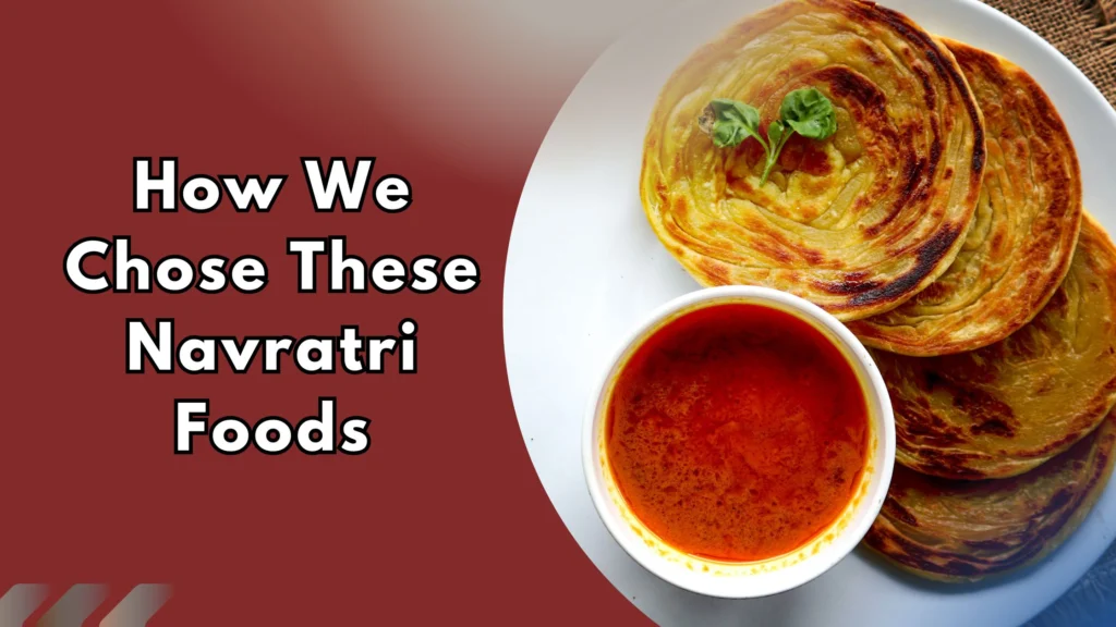 Navratri vrat food selection with paratha and chutney