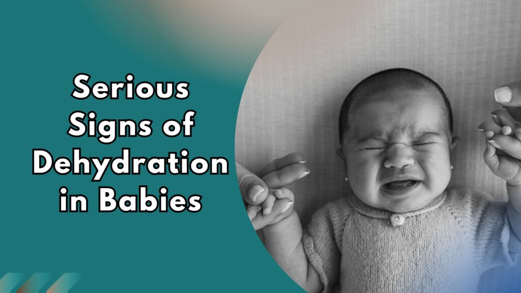 B&W picture of a crying baby: serious signs of dehydration in babies