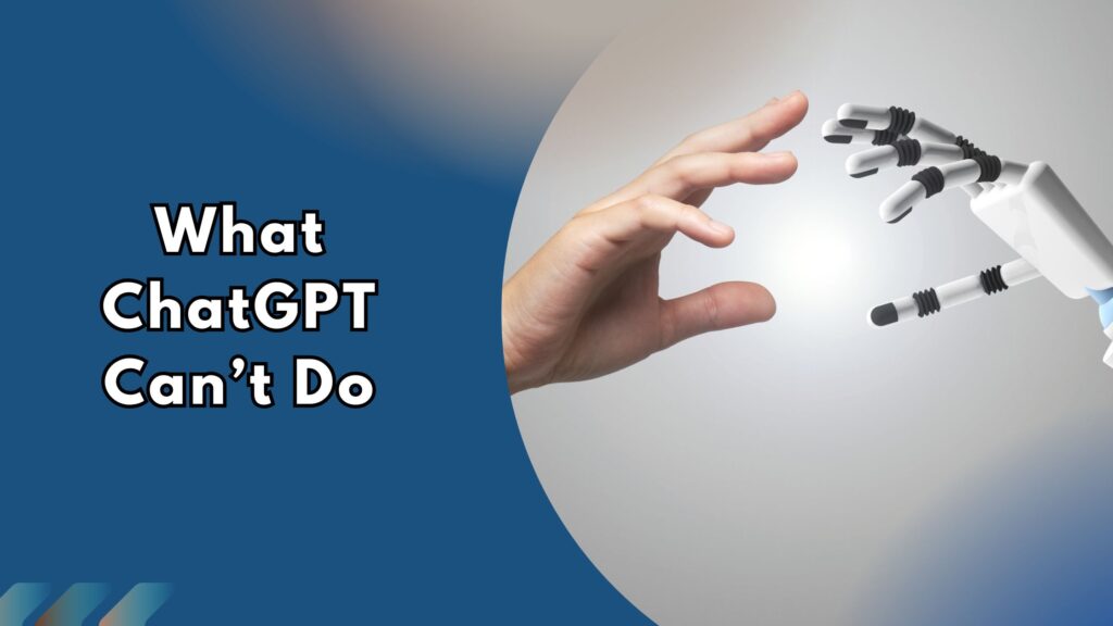 Human hand reaching toward a robotic hand symbolizing ChatGPT’s AI limitations.