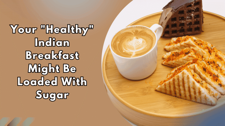 Healthy Indian breakfast with coffee and toast highlighting hidden sugar in common breakfast foods