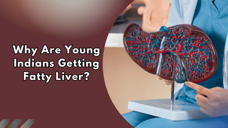 Young doctor holding a liver model explaining why fatty liver disease is increasing among young Indians.